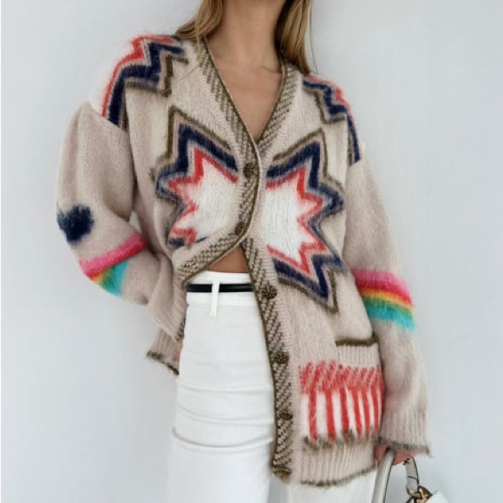 Women’s Commense Multicolor Oversized Cardigan Sweater